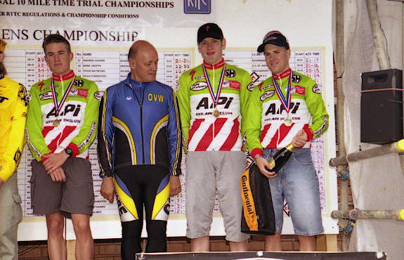 Alexander, Millard and Carr collect their medals